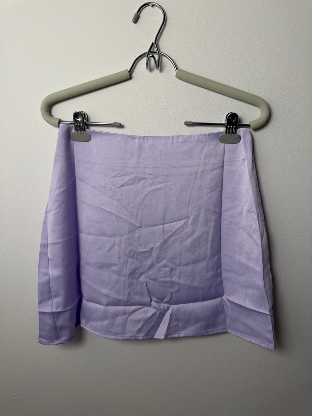 NWT WeWoreWhat Mini Slip Skirt Satin Charmeuse in Heather Purple / S